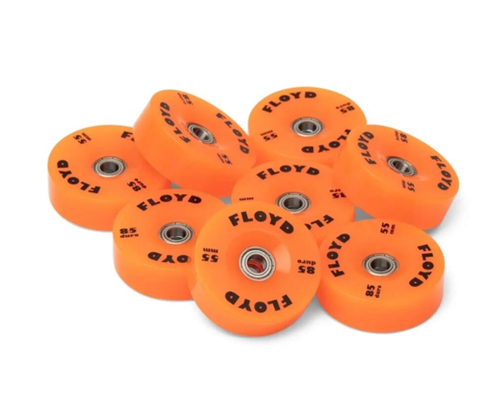 Floyd Kickin Orange Skateboard Luggage Set of 8 Wheels NEW in Box SEALED